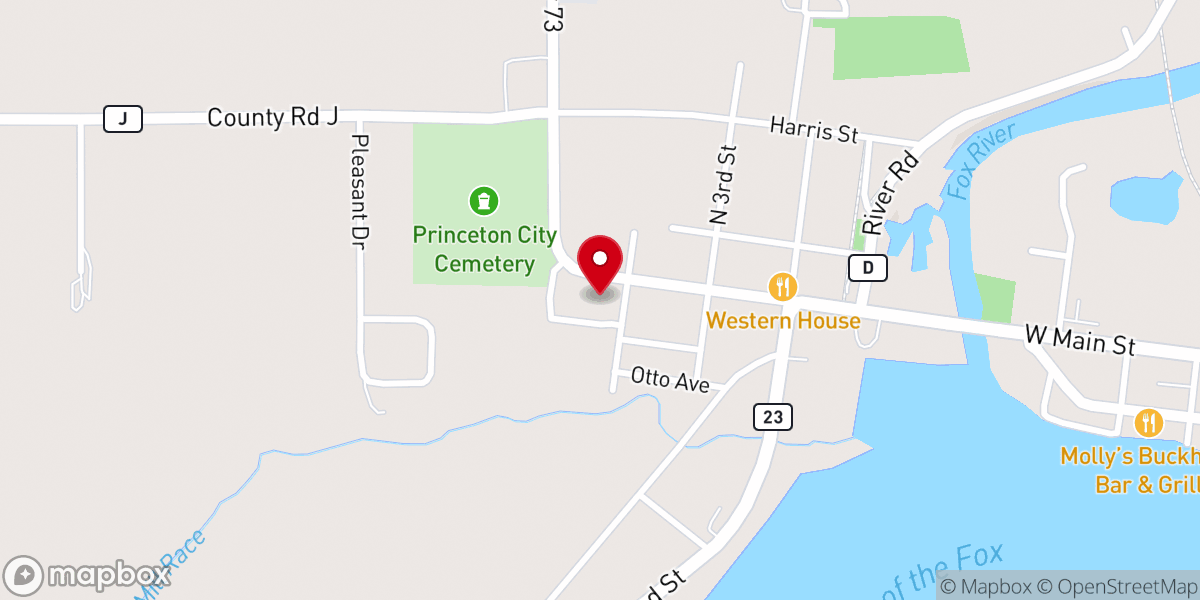 Map showing location of St John Catholic Church