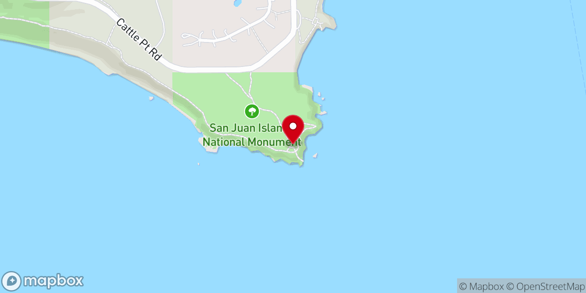 Map showing location of Cattle Point Lighthouse