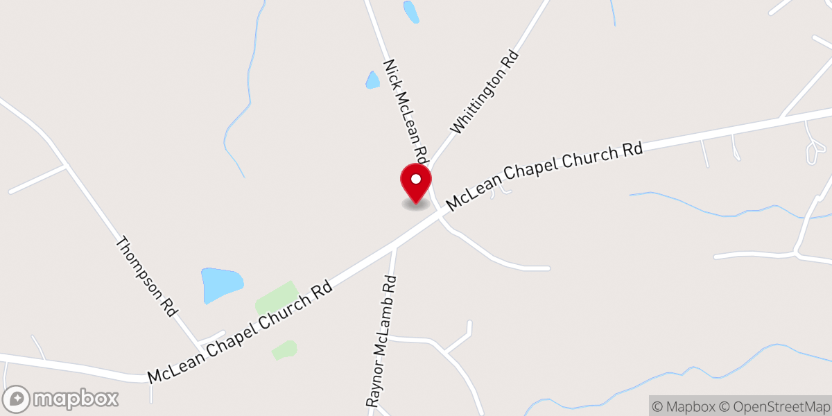 Map showing location of Mc Lean's Chapel Church