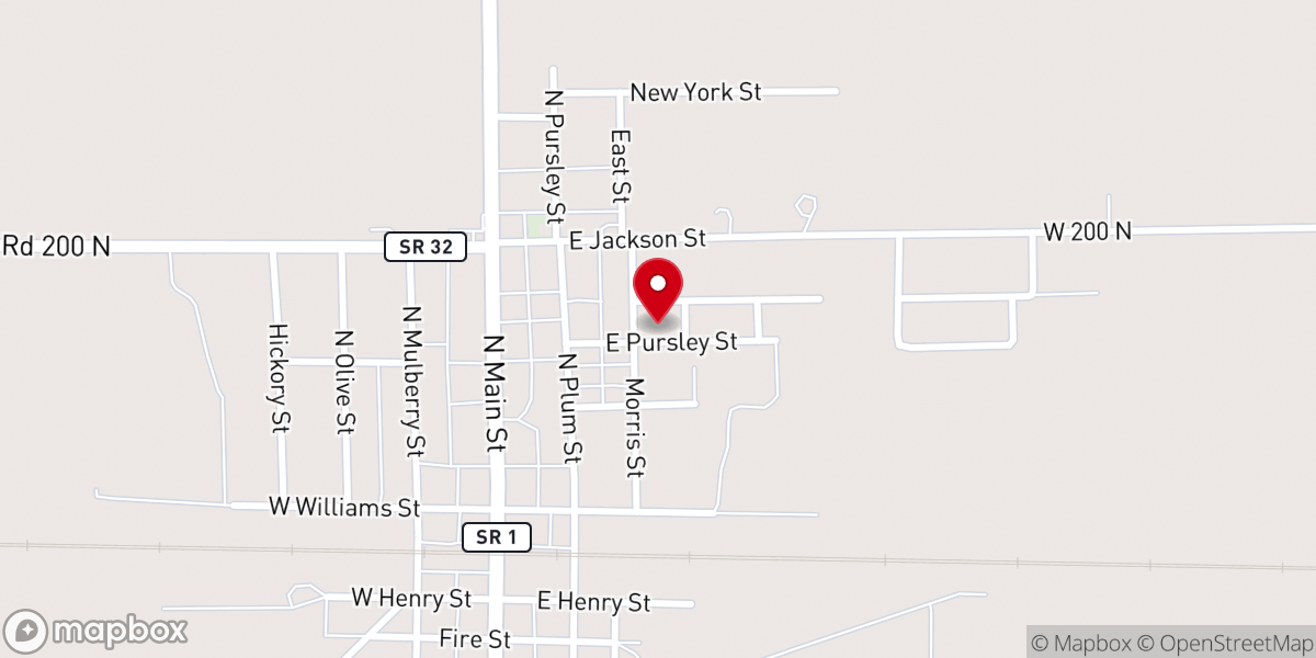 Map showing location of Farmland Cornerstone Church