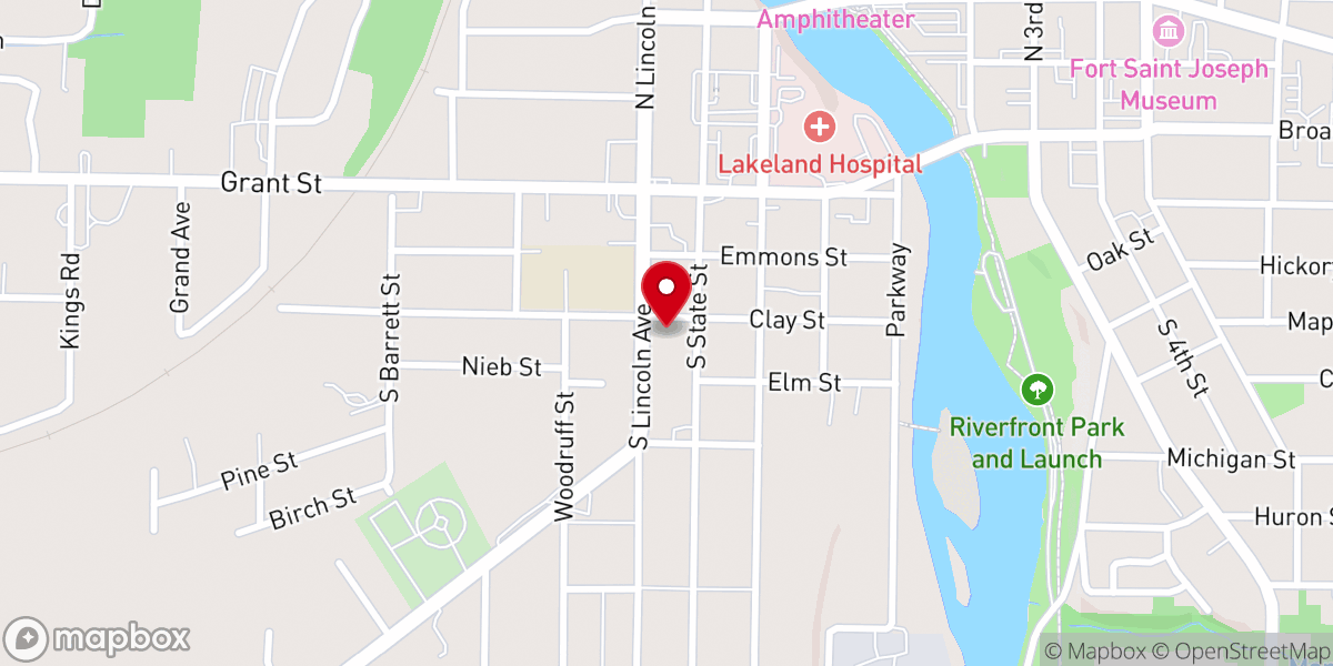 Map showing location of Saint Agnes Church