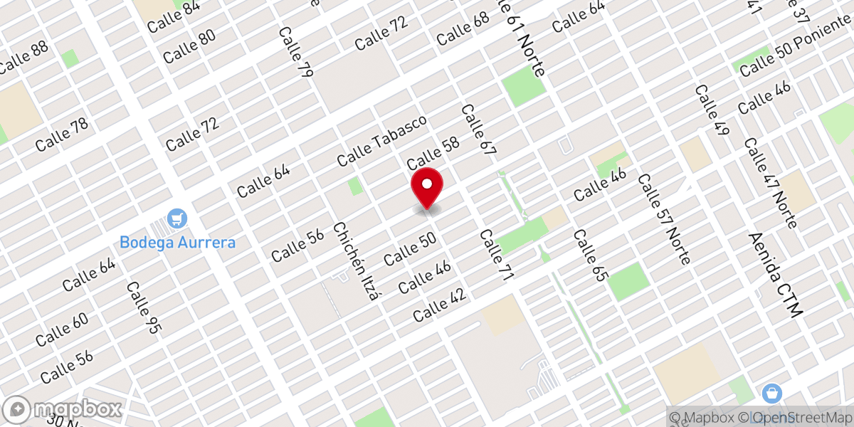Map showing location of Iglesia Cristiana La Roca Cancún