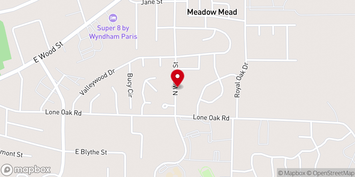 Map showing location of Temple Baptist Church