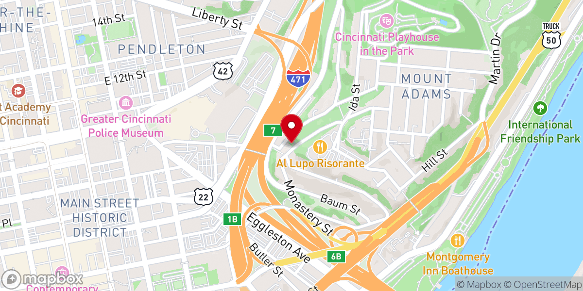 Map showing location of Ohr Torah Cincinnati