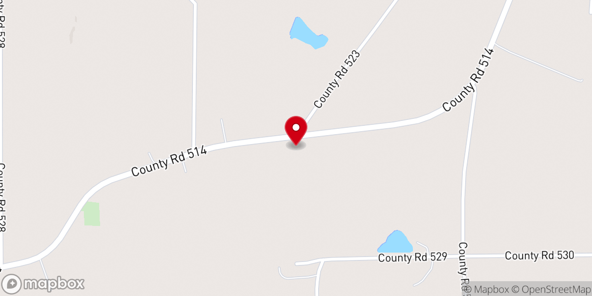 Map showing location of Wooten Chapel