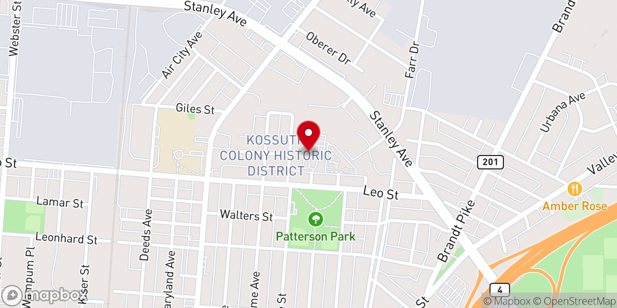 Map showing location of North Dayton Baptist Church