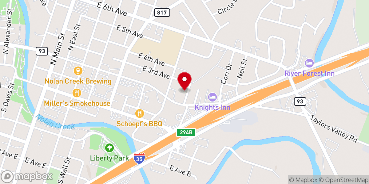 Map showing location of Trinity Full Gospel Church