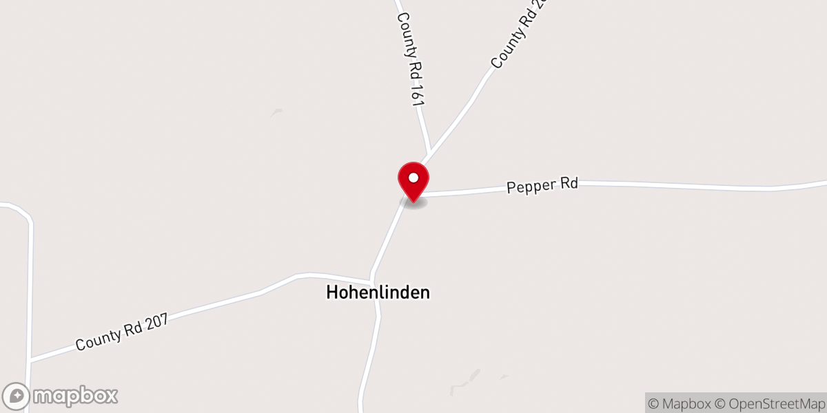 Map showing location of Hohenlinden Baptist Church