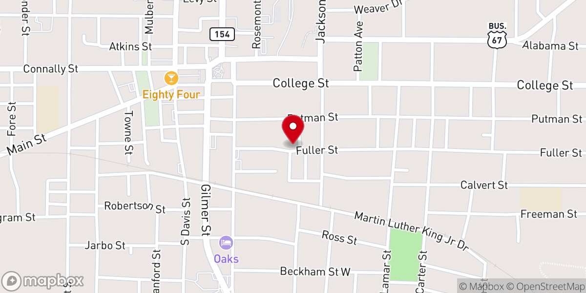 Map showing location of Morning Chapel Missionary Baptist Church