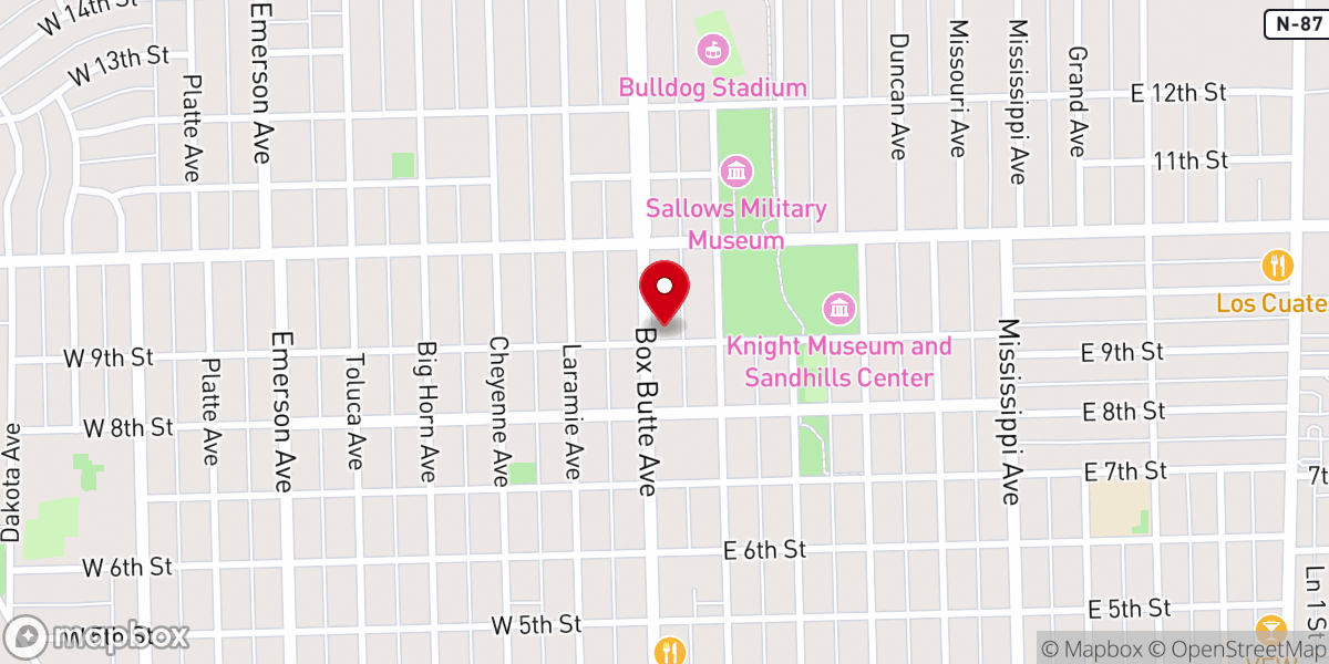Map showing location of Heartland Baptist Church