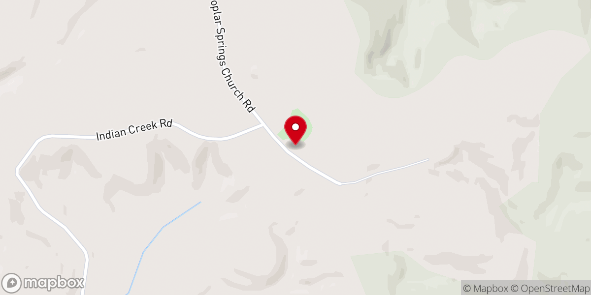 Map showing location of Poplar Springs Church
