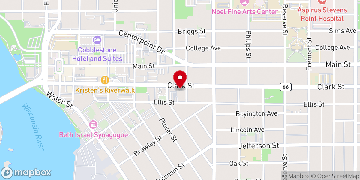 Map showing location of Trinity Luthern Church