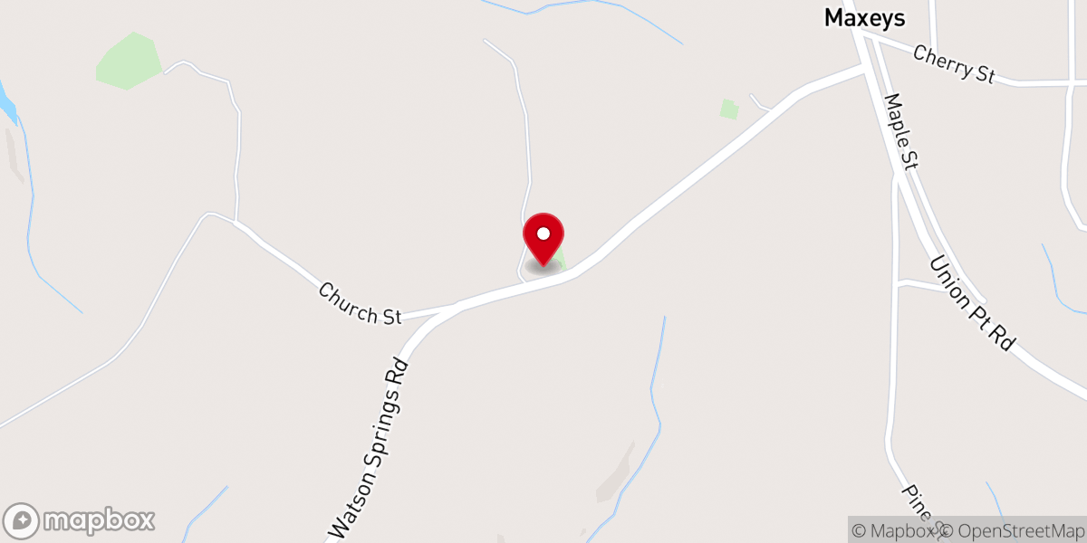 Map showing location of Harmonia Baptist Church