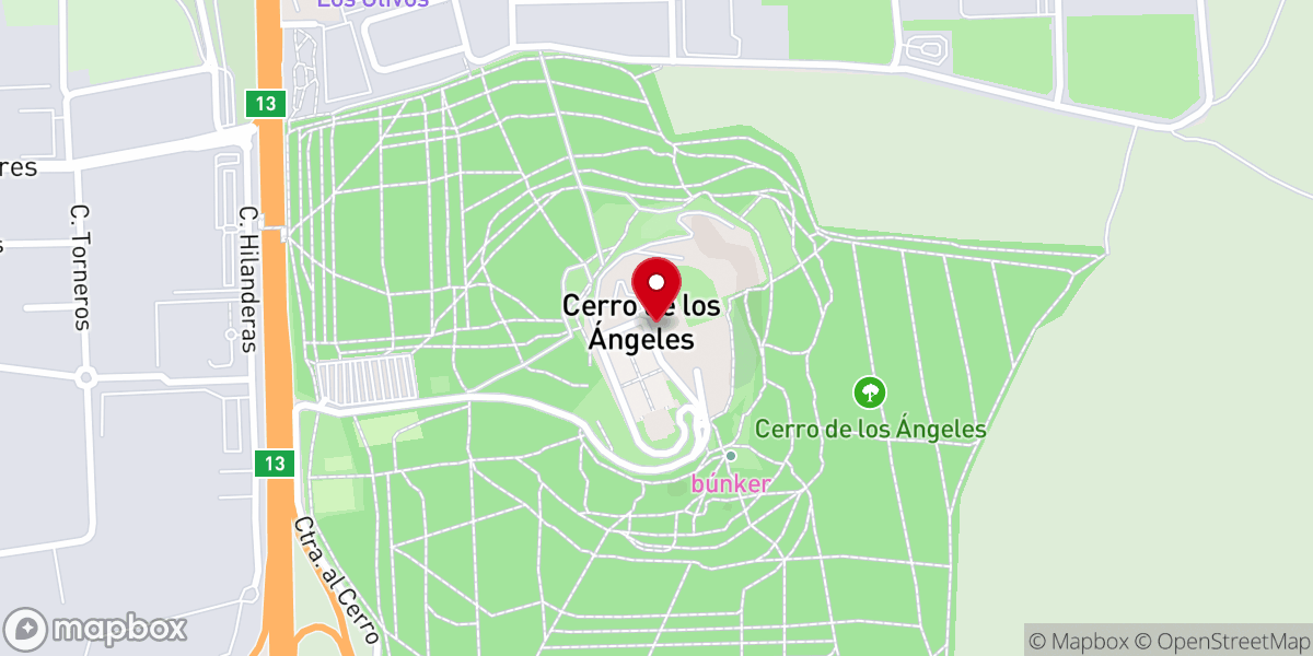 Map showing location of Estatua del Arcángel San Miguel