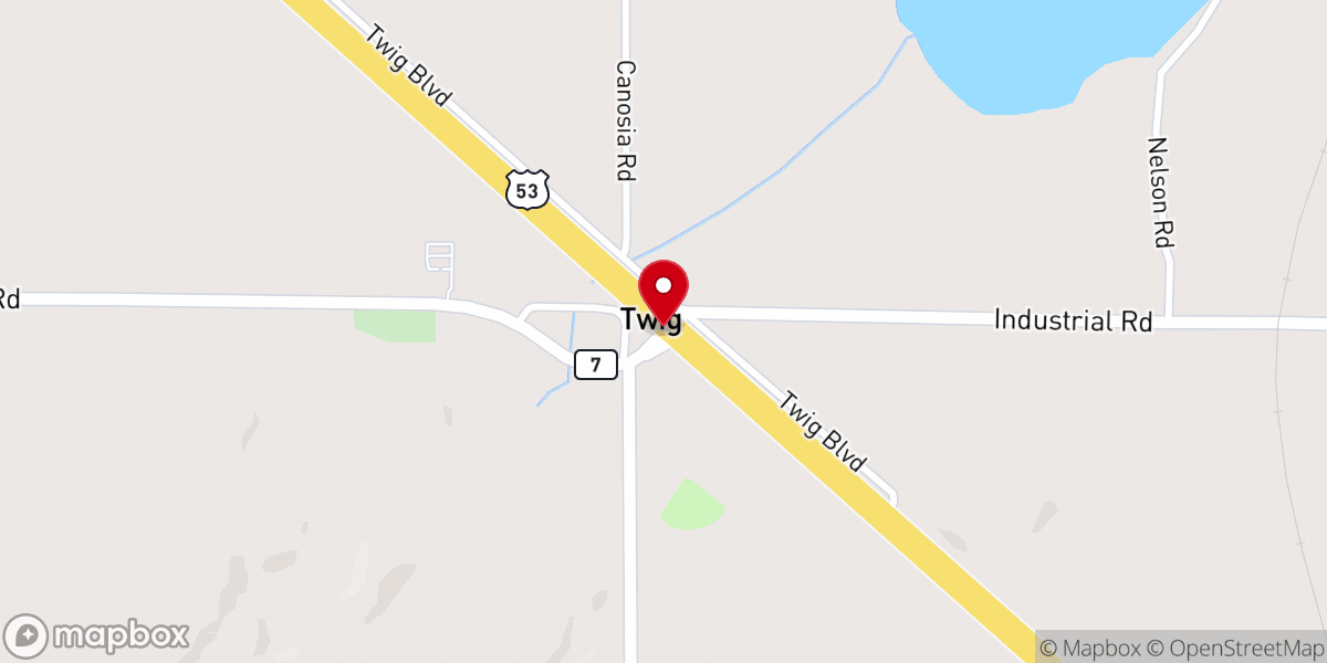 Map showing location of Twig