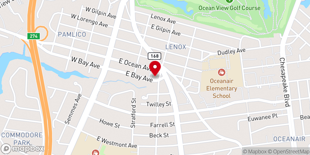 Map showing location of Ocean View Lighthouse Church