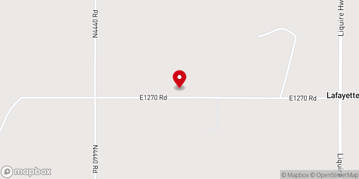 Map showing location of Lafayette Free Will Baptist Church