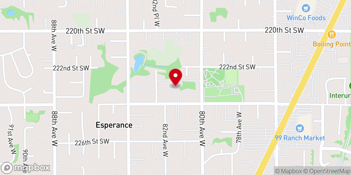 Map showing location of Edmonds Unitarian Universalist Congregation