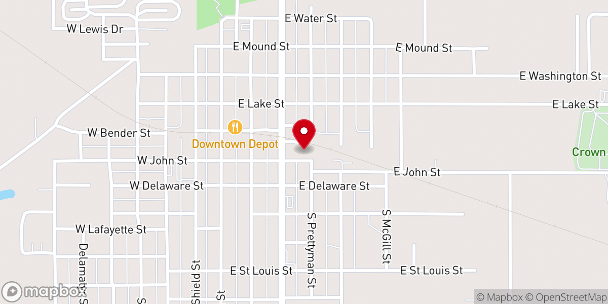 Map showing location of Starke County Resource Center Thrift Store