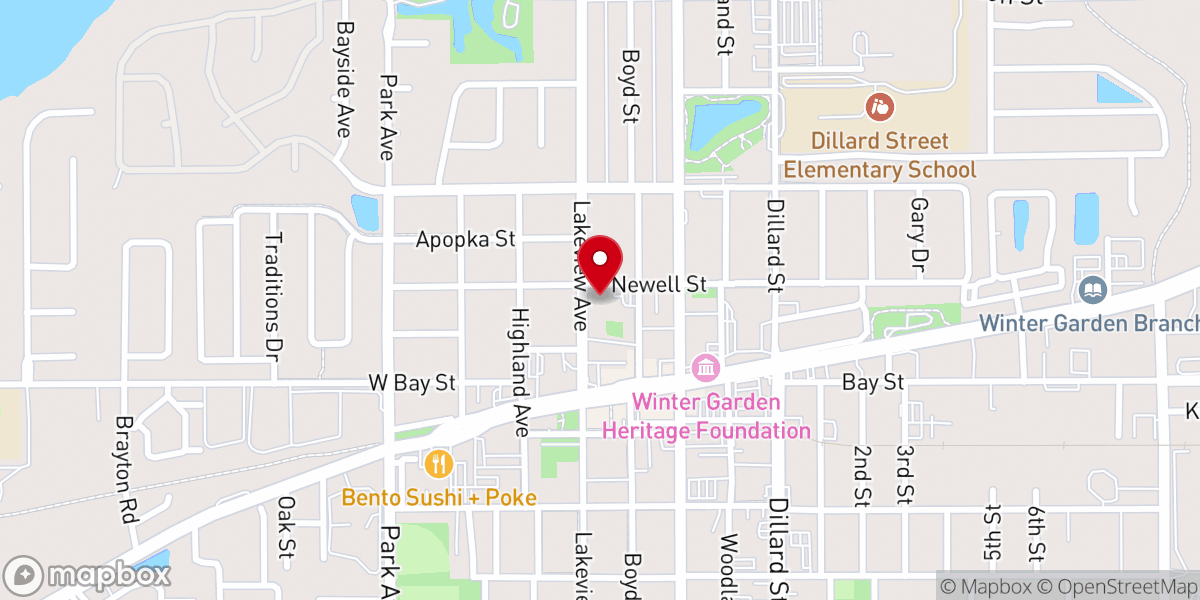 Map showing location of First United Methodist Church of Winter Garden