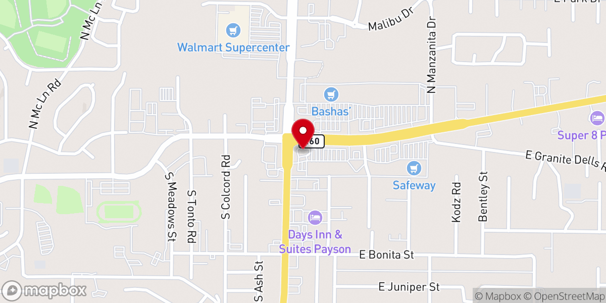 Map showing location of McDonald's