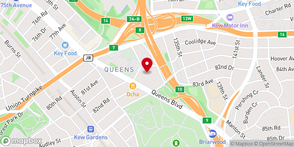 Map showing location of NYC Family Justice Center, Queens