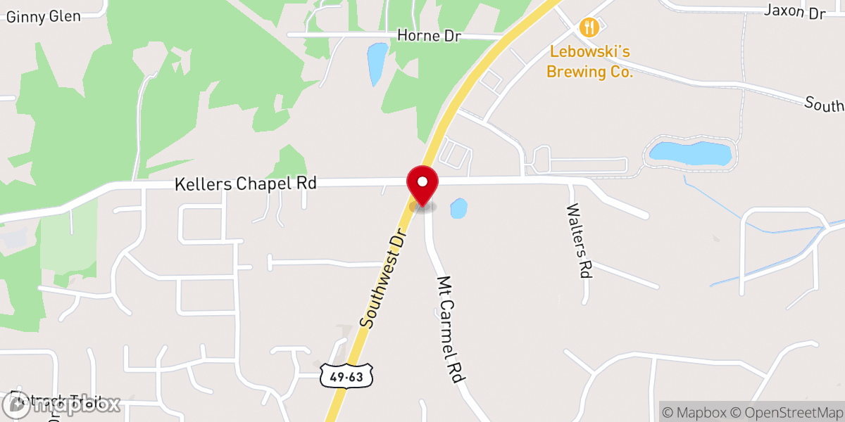 Map showing location of Mt Carmel United Methodist Church