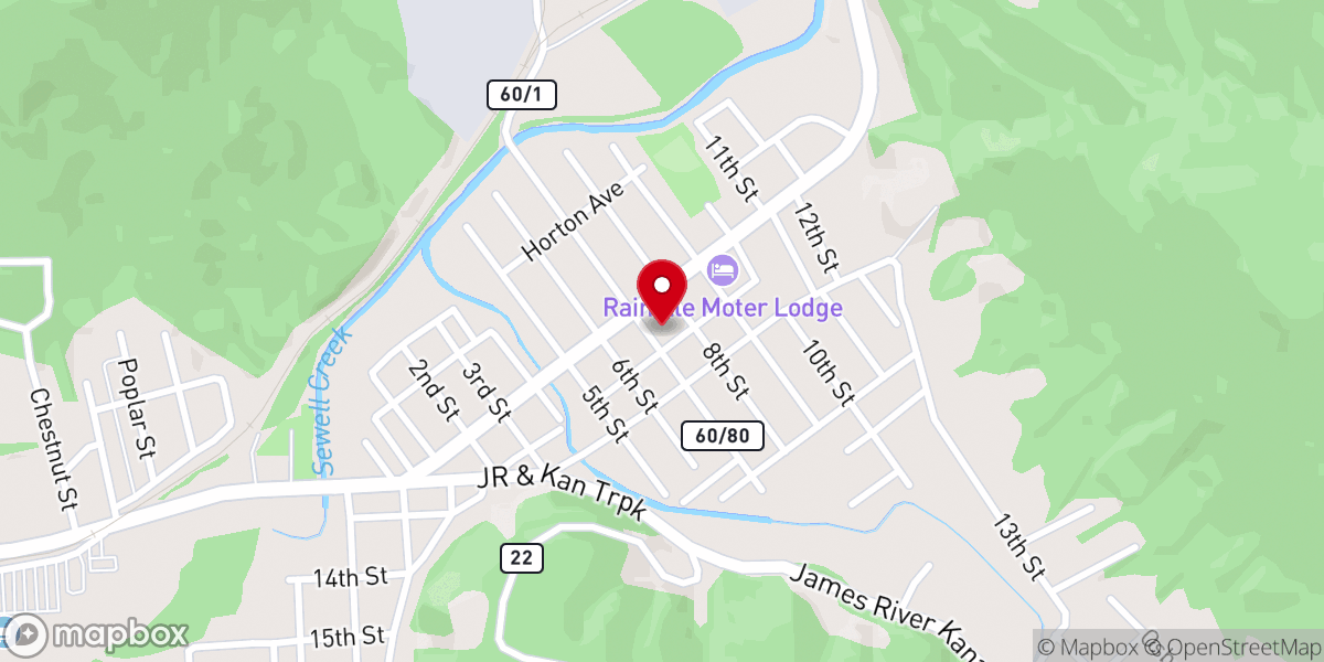 Map showing location of First Baptist Church