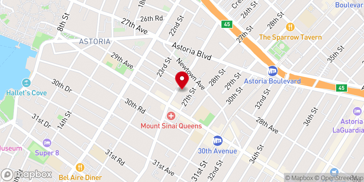 Map showing location of Astoria Center of Israel