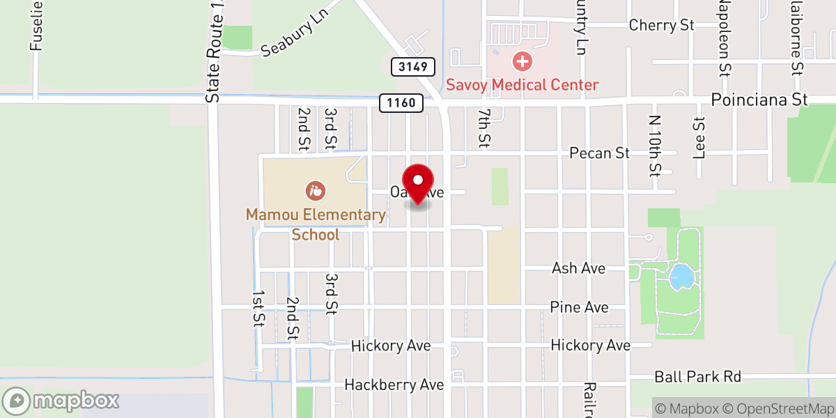 Map showing location of Zion Baptist Church