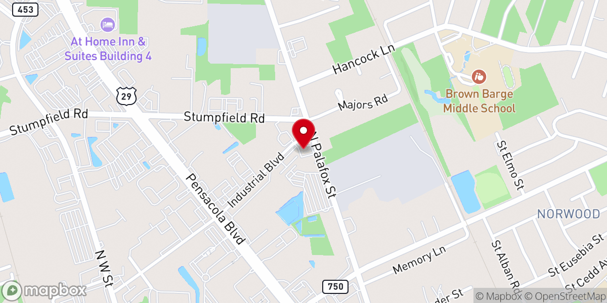 Map showing location of The Door Church of Pensacola