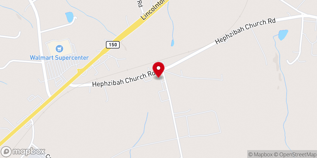 Map showing location of Anthony Grove Baptist Church