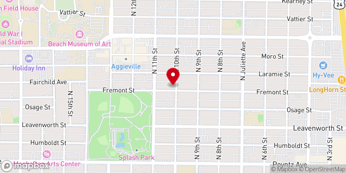 Map showing location of Manhattan Mennonite Church