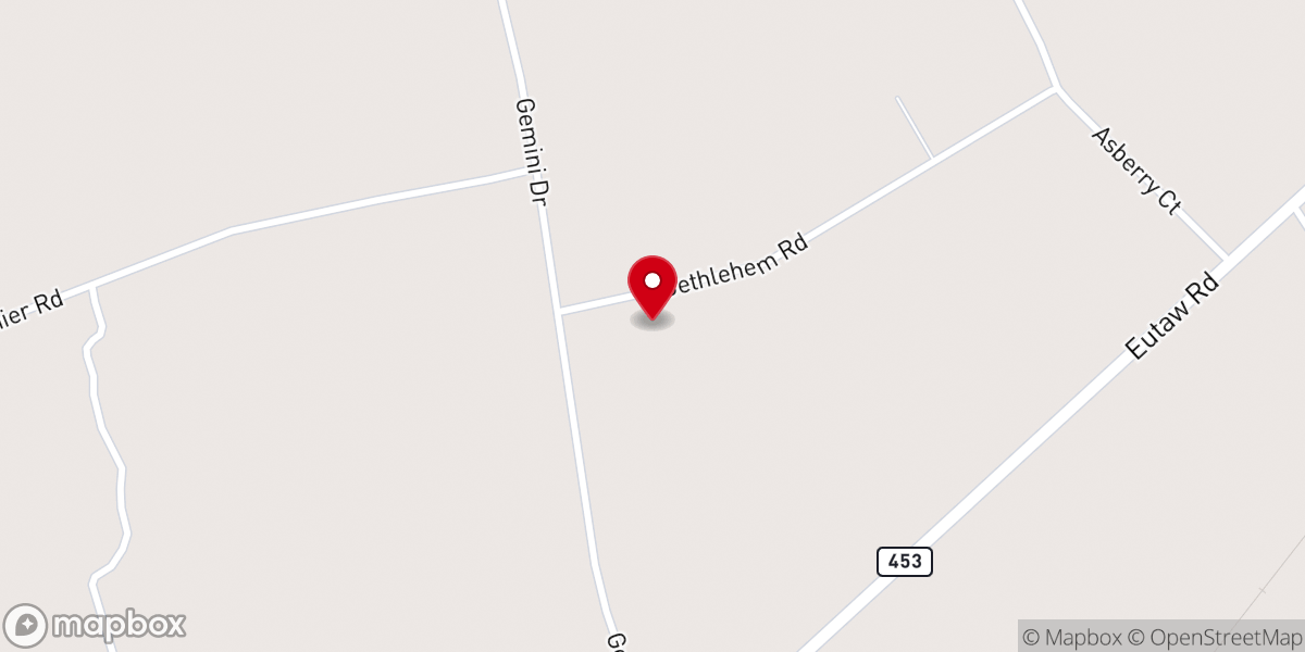 Map showing location of Bethlehem Southern Methodist