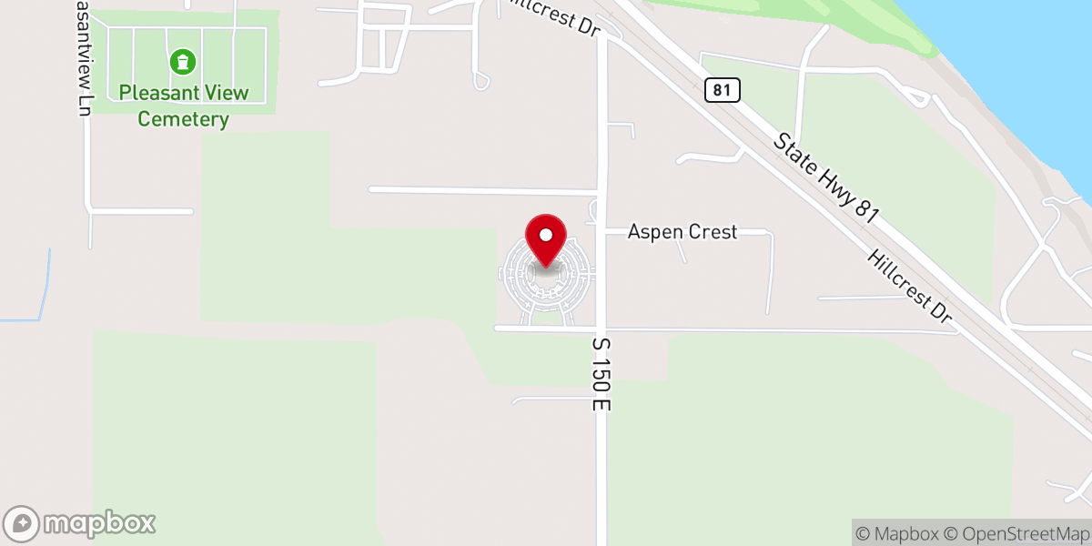Map showing location of Burley Idaho Temple