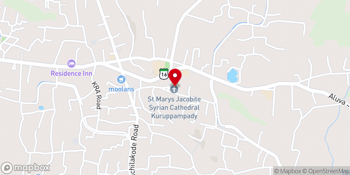 Map showing location of St. Mary's Jacobite Syrian Cathedral