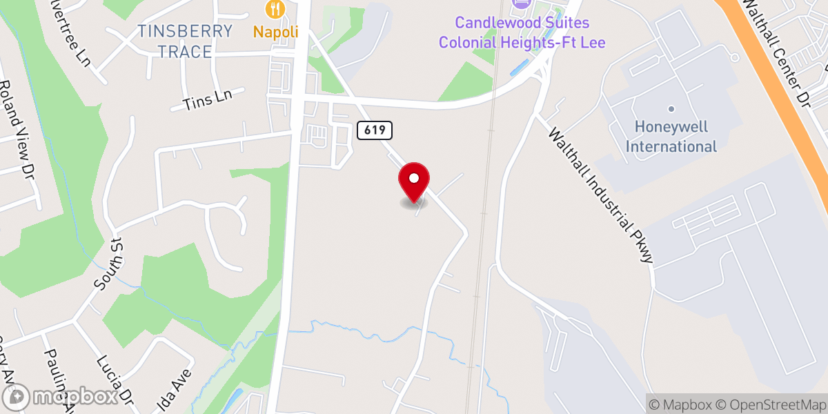 Map showing location of Happy Hill Church of Christ