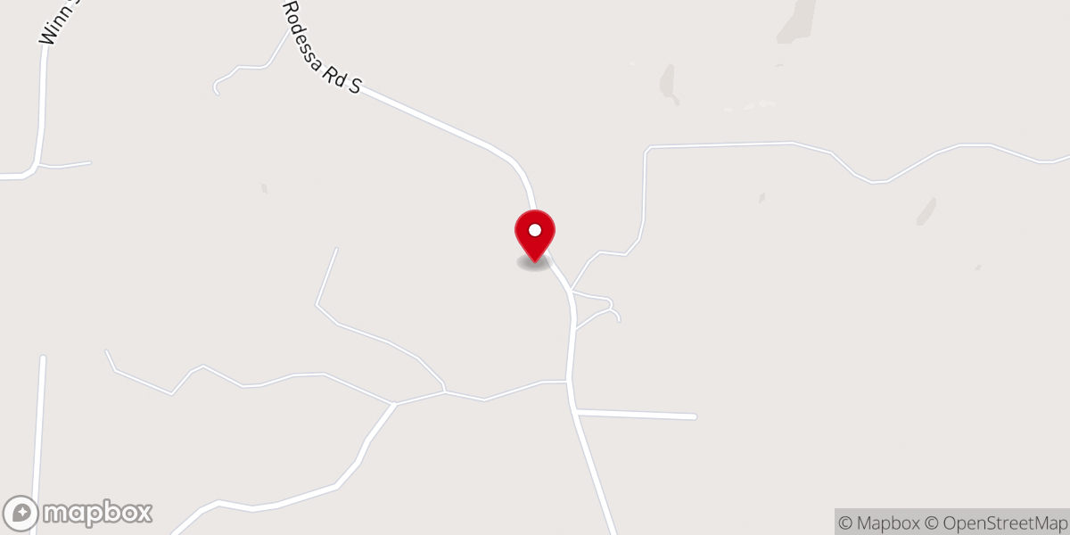 Map showing location of Caddo Prairie Baptist Church