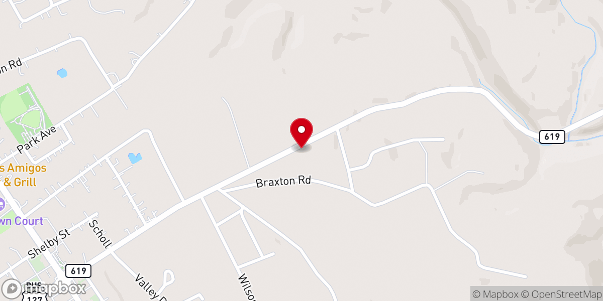 Map showing location of Cumberland Baptist Church