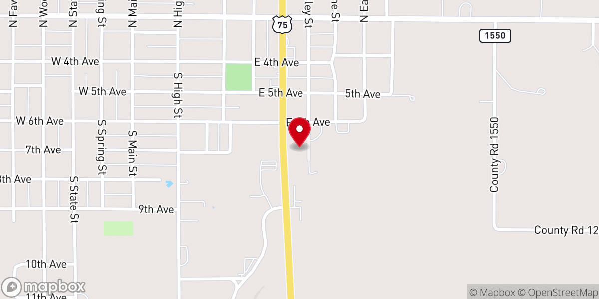 Map showing location of Cross Point Baptist Church