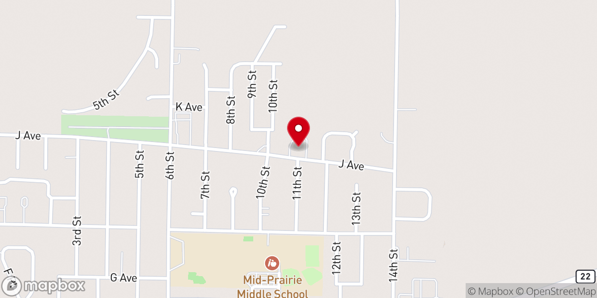 Map showing location of Full Gospel Revival Center