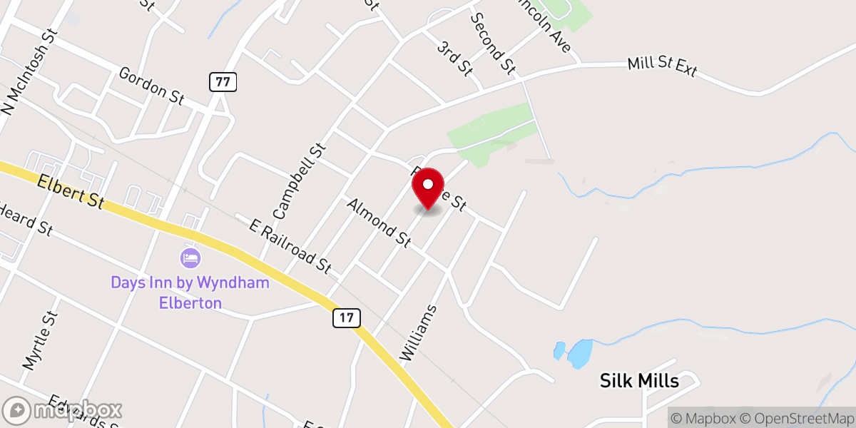 Map showing location of Macedonia Holiness Church