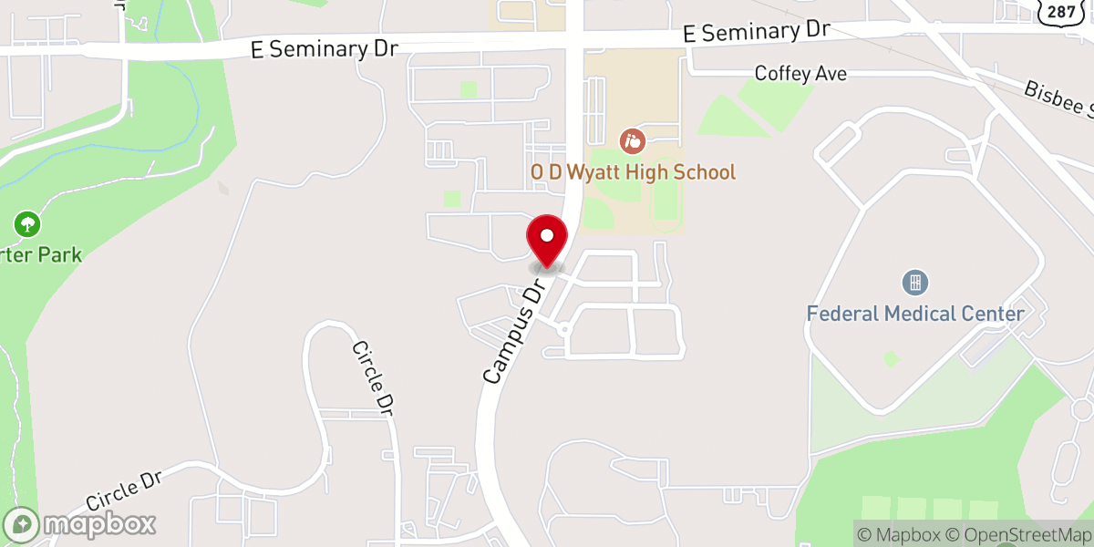 Map showing location of Chosen Vessel Church