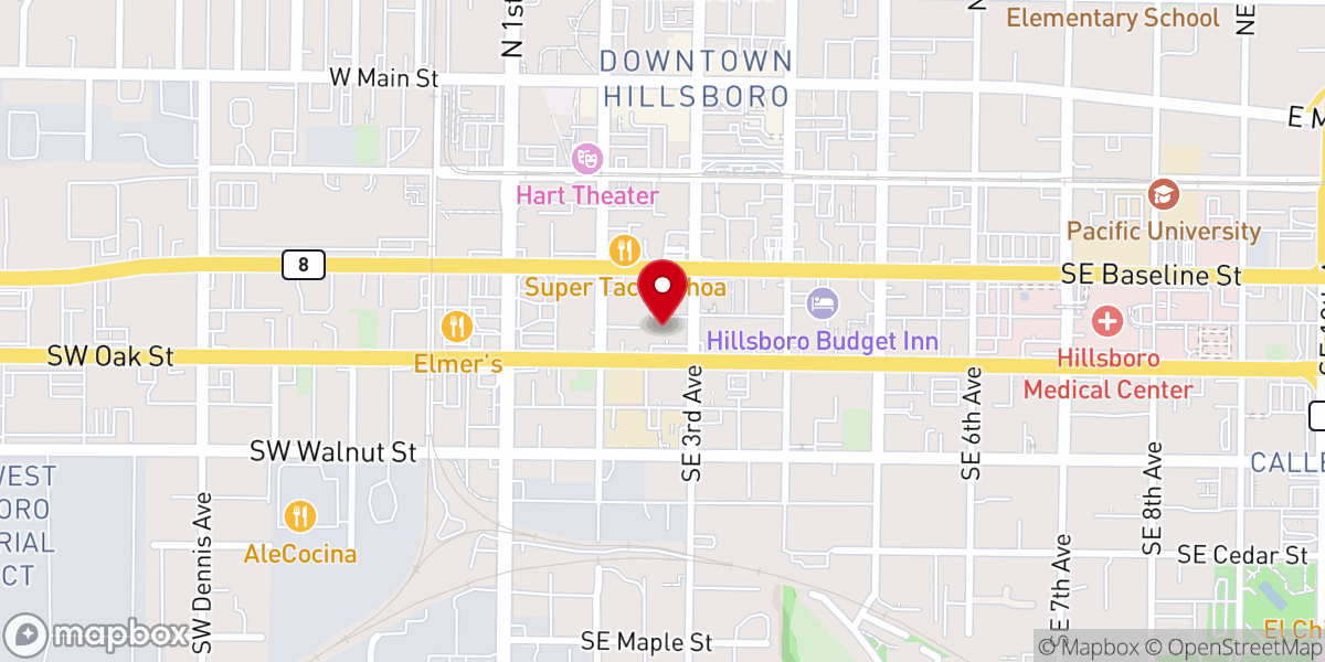 Map showing location of RCCG Chapel of Power and Glory, Hillsboro Oregon