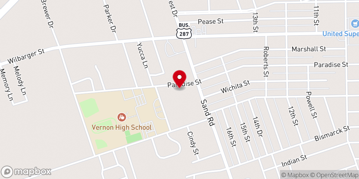 Map showing location of Cupboard by Grace - Food Distribution Center
