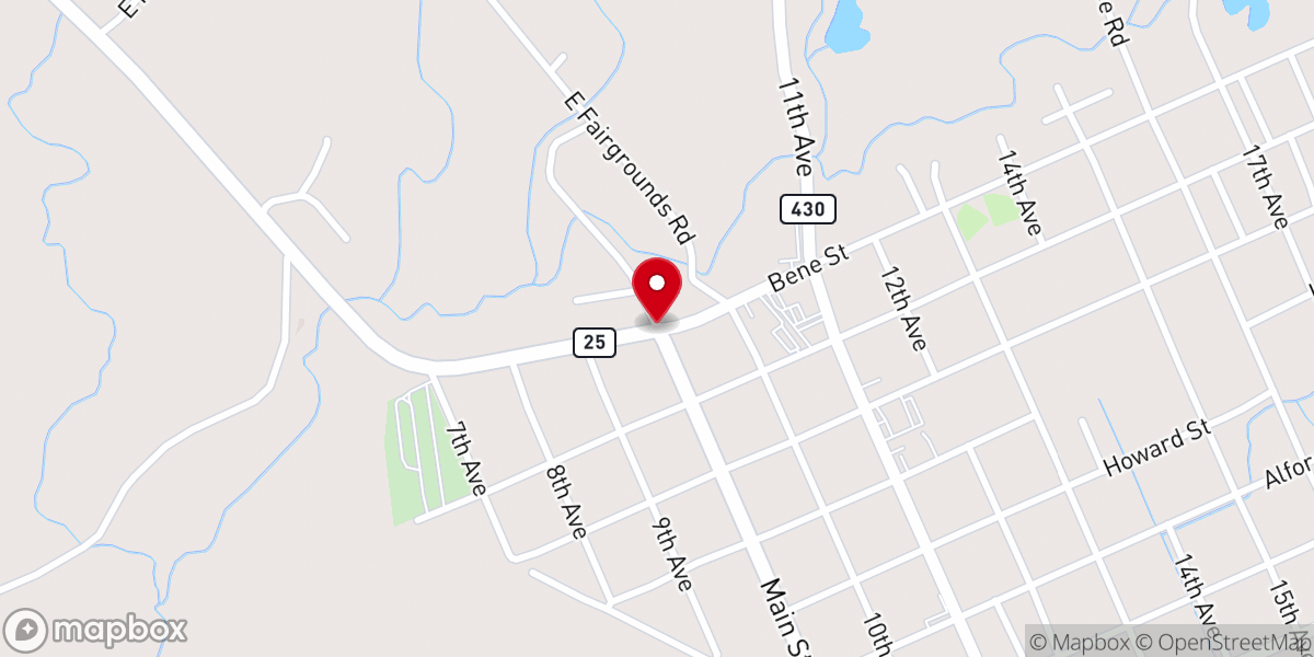Map showing location of Washington Parish Free Fair