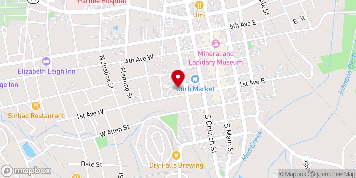 Map showing location of Hendersonville First Church of the Nazarene