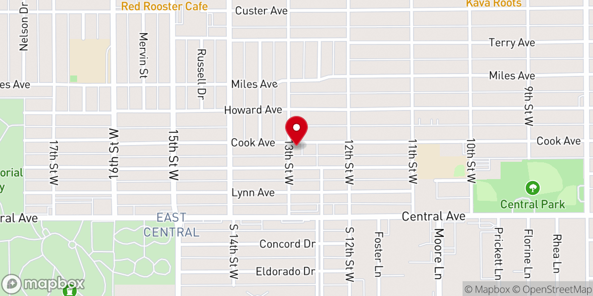 Map showing location of Gospel Baptist Church