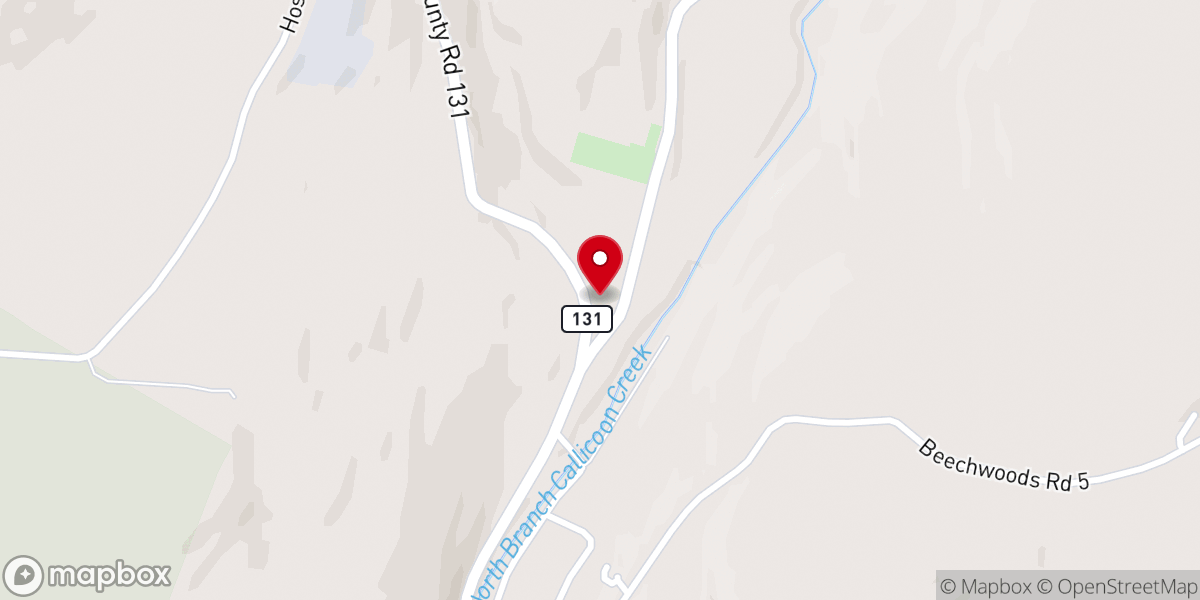 Map showing location of Hortonville Presbyterian Church