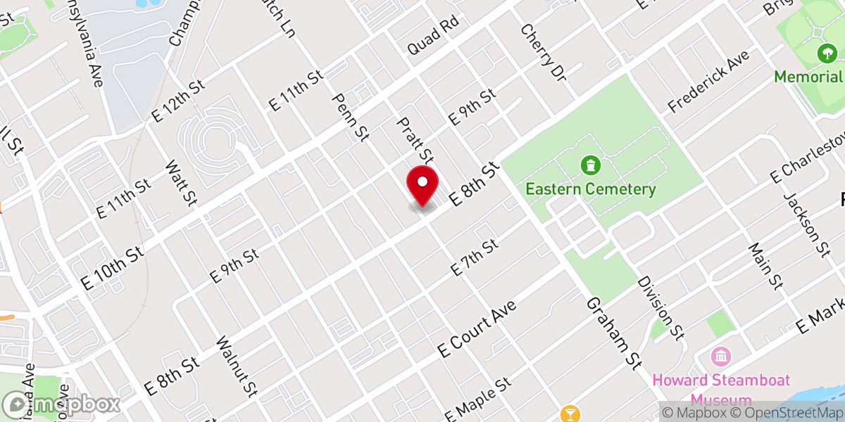 Map showing location of Branham Tabernacle